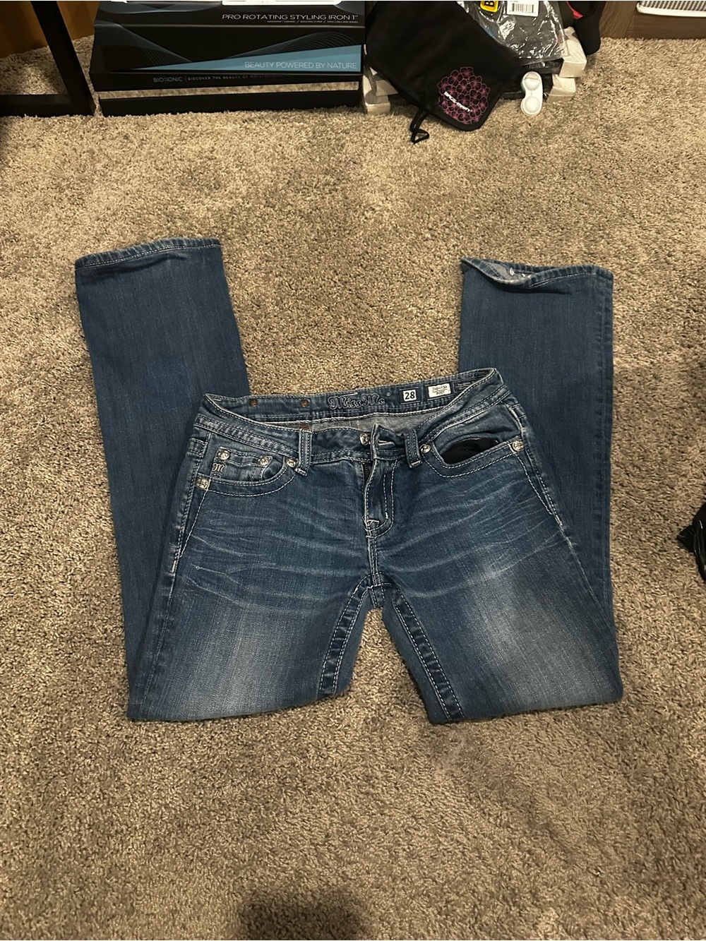 Miss Me Dark Blue Embellished Boot Cut Jeans - Picture 4 of 5
